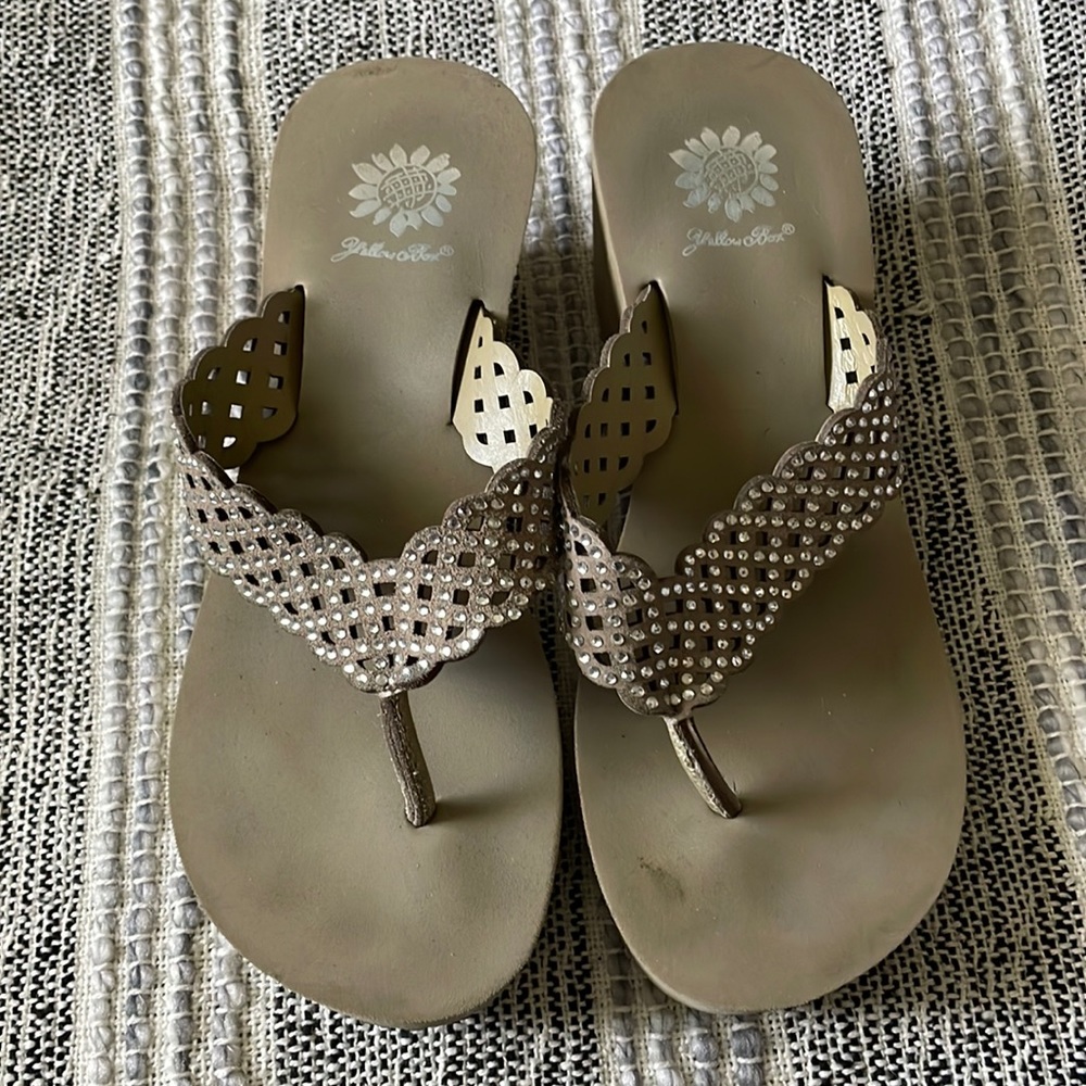 Yellow Box flip flops
